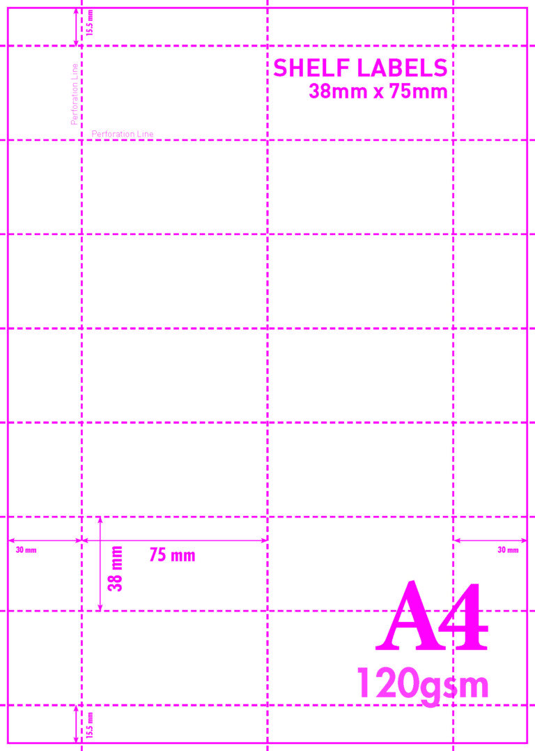 A4 MICROPERFORATED SHELF EDGE LABELS