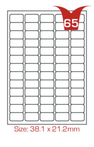 65 Avery Labels per sheet