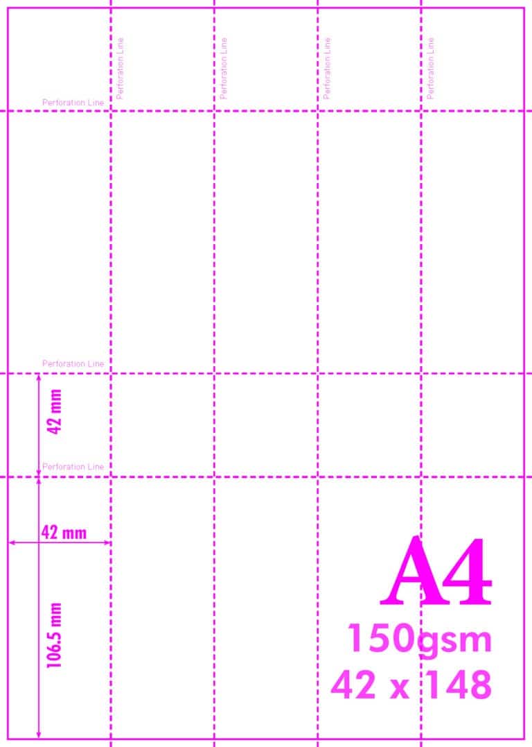 A4 Blank Perforated Paper 150gsm 5-10